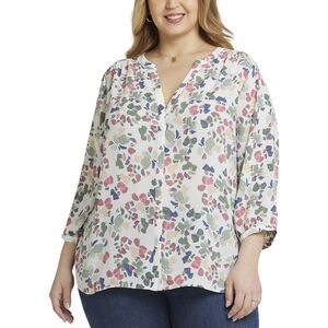 Nydj Womens Plus Pintuck Blouse